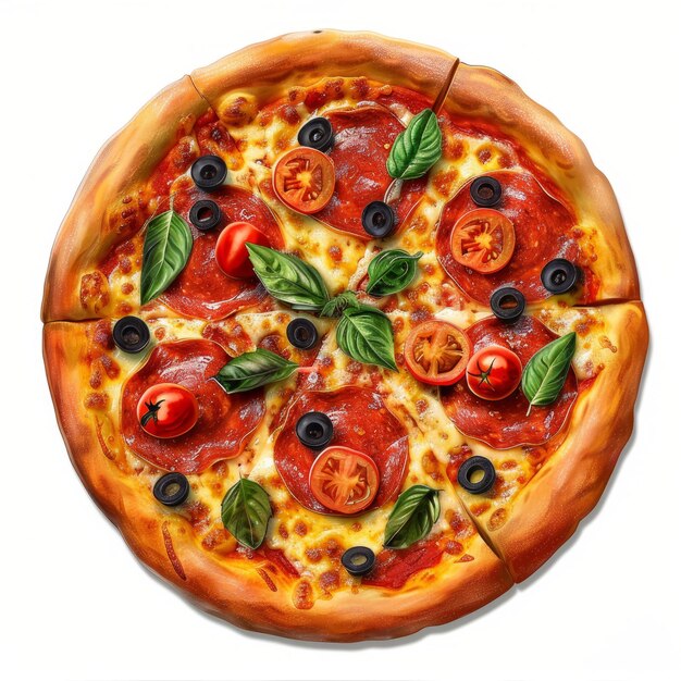 Photo pizza isolated on white background