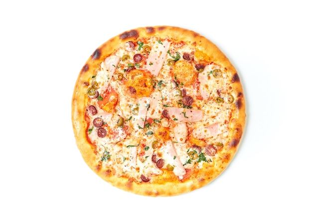 pizza on isolated white