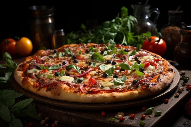 Photo pizza italian cuisine delicious colors foodie style high quality photo