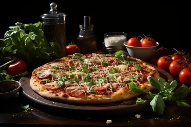 Photo pizza italian cuisine delicious colors foodie style high quality photo
