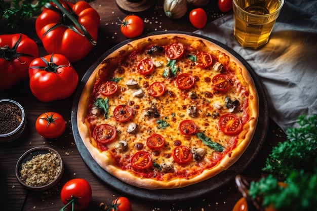 pizza in kitchen table professional advertising food photography