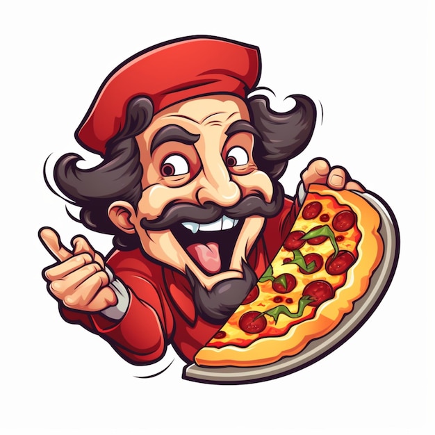 Photo pizza logo cartoon