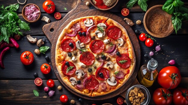 Pizza Margherita prepared from scratch in Italy using basil and buffalo mozzarella GENERATE AI