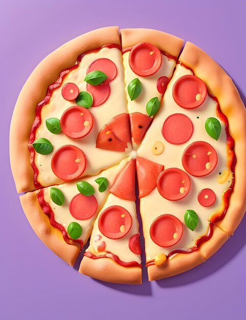 Pizza mascot 3d illustration generative ai