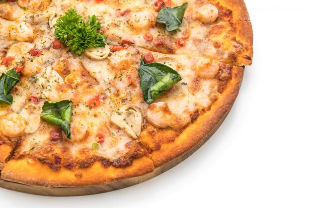 pizza met pittige garnalen (Tom Yum)