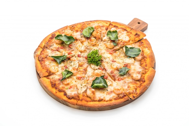 pizza met pittige garnalen (Tom Yum)