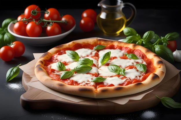 pizza met tomaten en mozzarella Generatieve AI