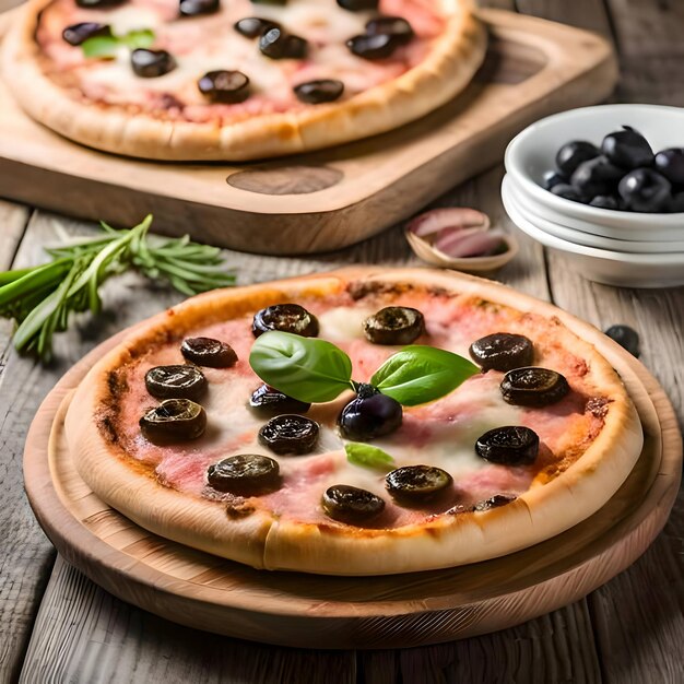 Pizza met topping van kersenmunt gegenereerd door ai