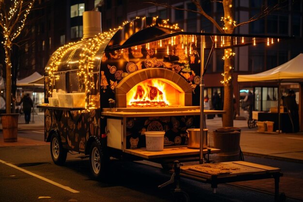 Pizza Oven Street Food Vendor