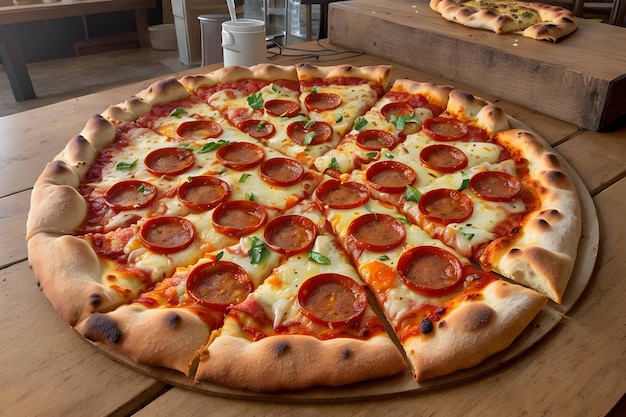 Pizza Pleasures on a Wooden Table