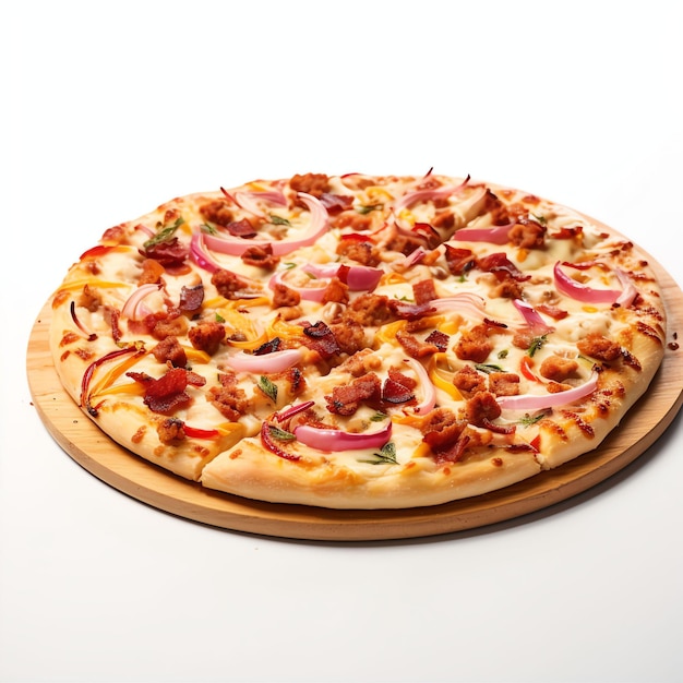 pizza product photography white background