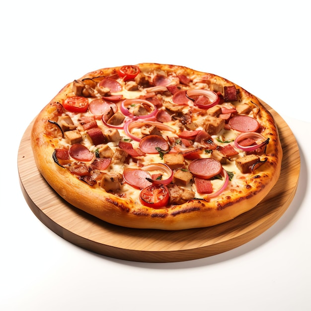 pizza product photography white background