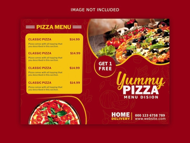 Modello di menu del ristorante pizza psd