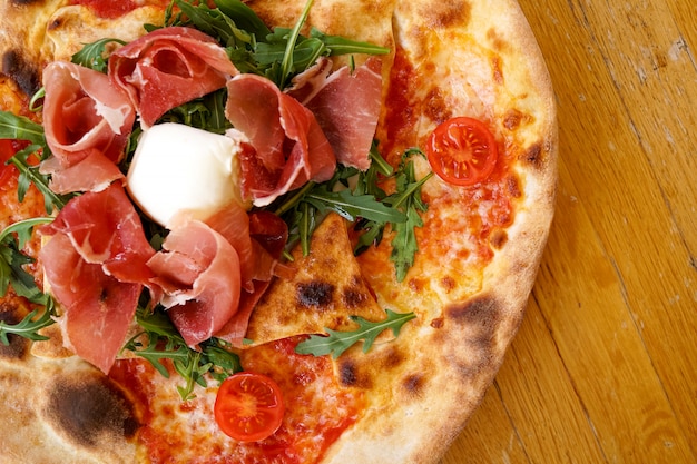 Pizza on a restaurant table