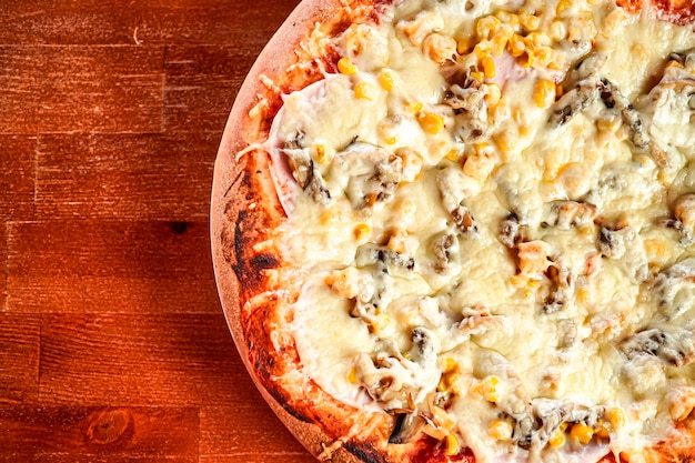 Pizza on a restaurant table