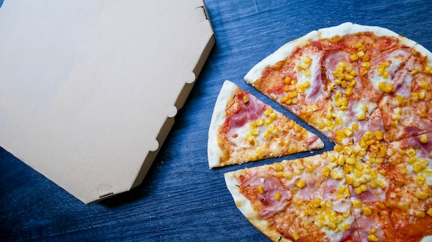 Pizza on a restaurant table