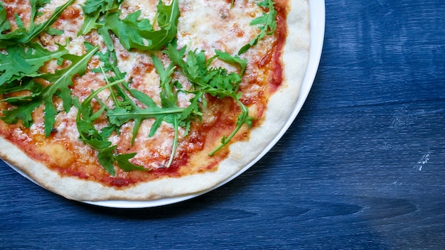 Pizza on a restaurant table