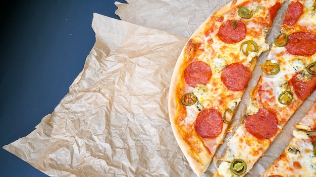 Pizza on a restaurant table