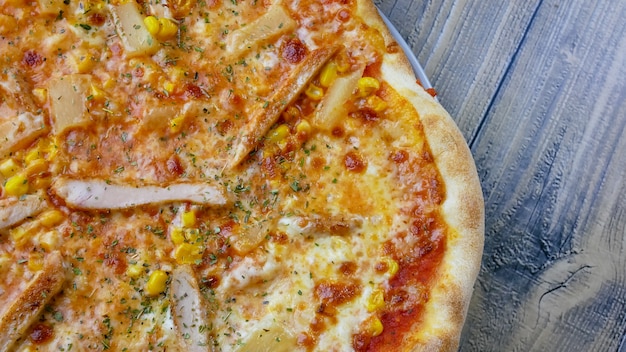 Pizza on a restaurant table