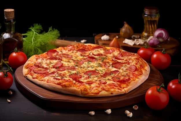 Pizza on a restaurant table