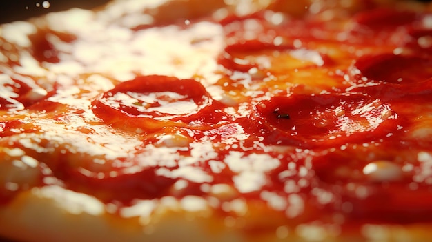 Pizza Sauce and Toppings Close up