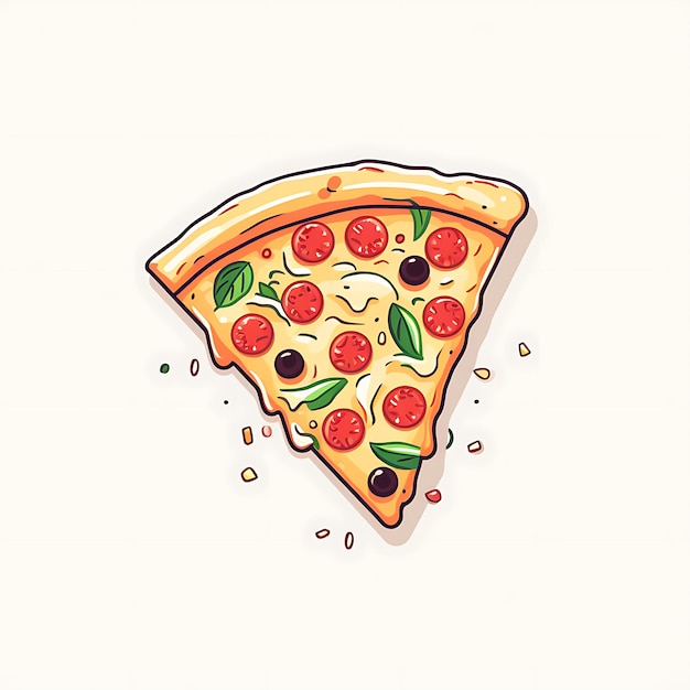 Foto pizza slice illustratie op witte achtergrond