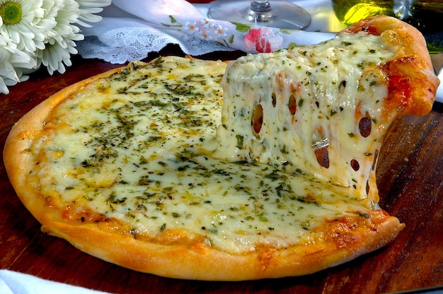 Pizza slice melted cheese