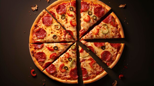 Pizza Slices Arranged in a Circle