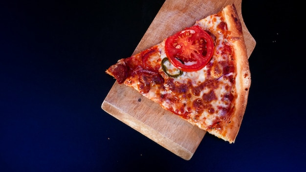 Pizza slices on a restaurant table