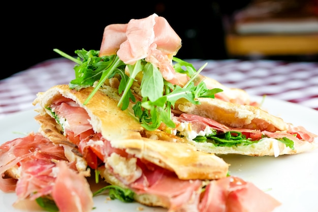 Pizza slices on a restaurant table