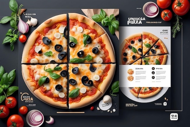 Foto pizza social media post design food design per ristoranti e alberghi pubblicità di pizza sana e gustosa