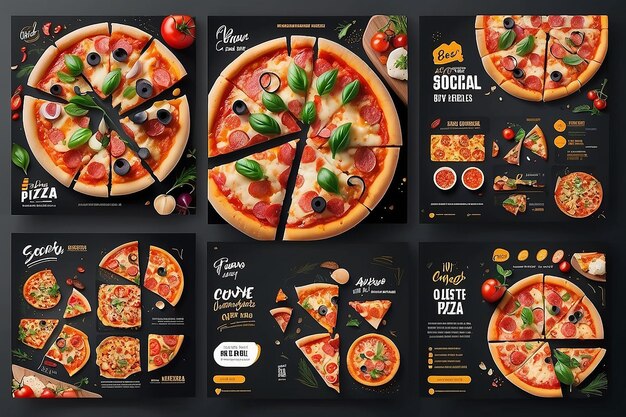 Pizza social media post design food design per ristoranti e alberghi pubblicità di pizza sana e gustosa