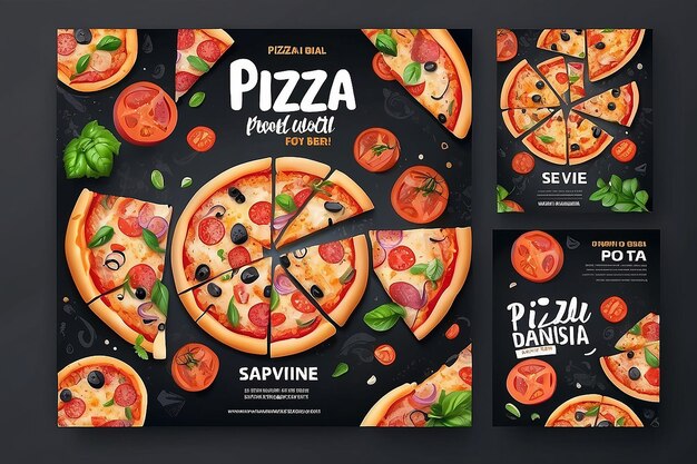 Photo pizza social media post design templetpizzafoodfast food
