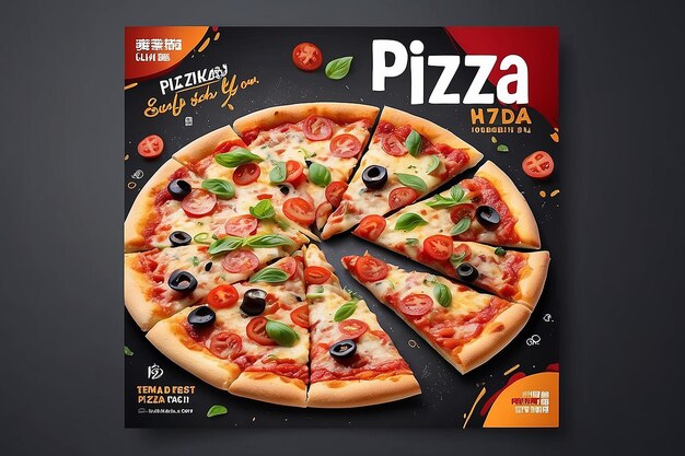 Pizza social media post design templetpizzafoodfast food