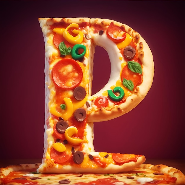 Смесь в стиле пиццы с буквой P