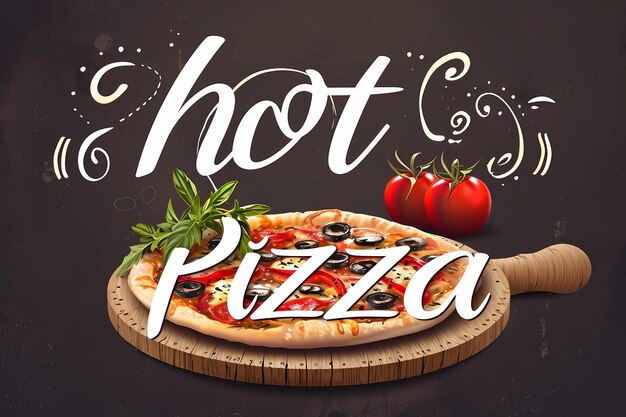 Foto pizza tekening italiaanse keuken tekening voor pizzeria illustratie voor café illustratie voor restau