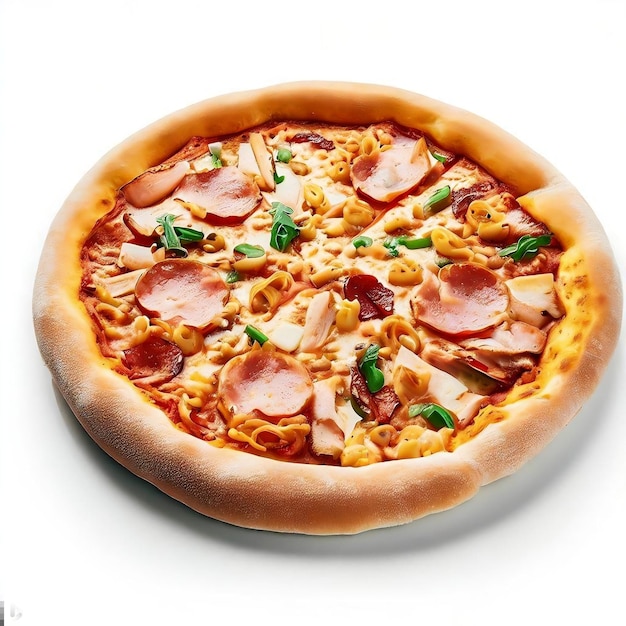 Pizza that is both tasty and fresh with a white background