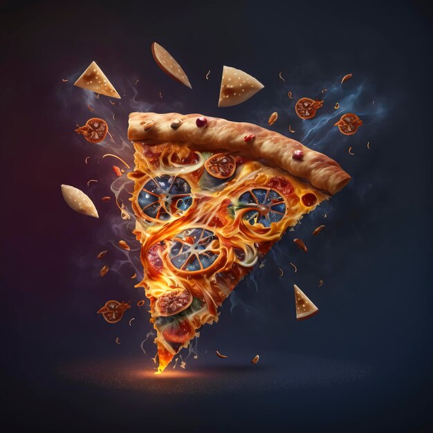 Pizza that Takes You on a Journey: Let this Flying Delight Transport You to Flavor Heaven created with Generative AI technology