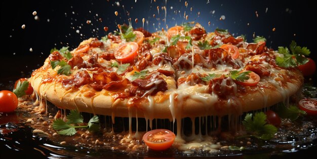 pizza toppings pizza splatter studio foto