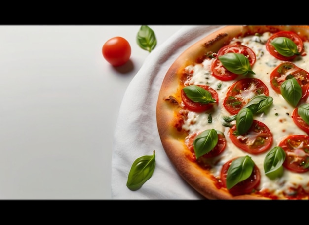 pizza on white background