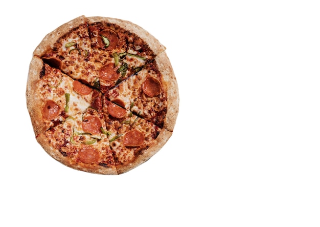 Pizza on white background