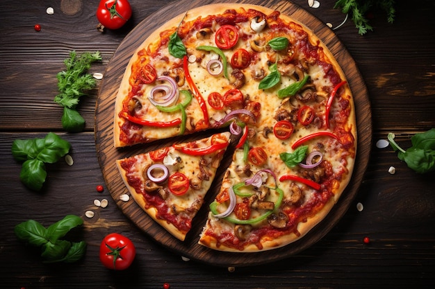 Фото Пицца с корой, сделанной из муки из гороха, для безглютеновой и высокобелковой альтернативы