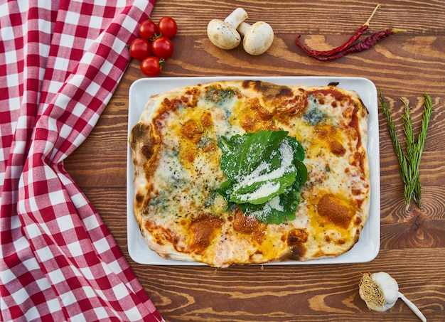 Pizza with Colorful Vegetables