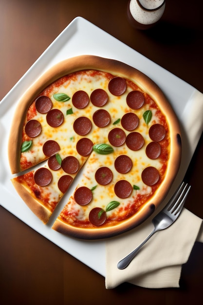 Pizza with Delicious taste Generated Ai