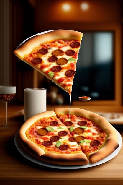 Pizza with Delicious taste Generated Ai