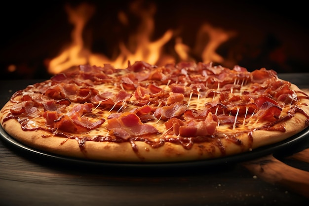 Pizza with Maple Glazed Bacon