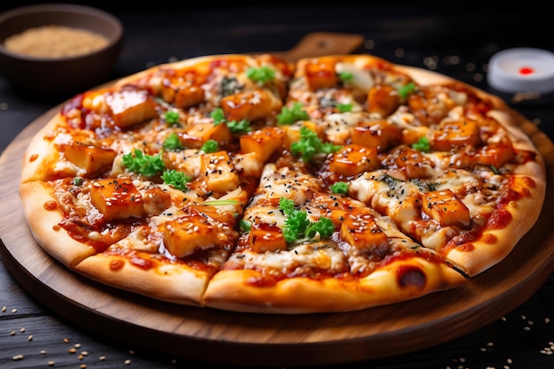 Pizza with Miso Glazed Tofu