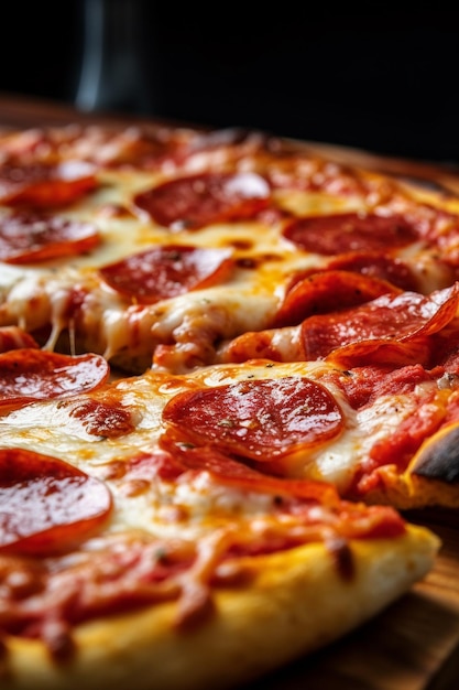 ペパロニとチーズのピザ