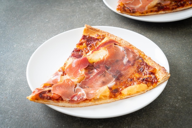 Pizza with prosciutto or parma ham pizza