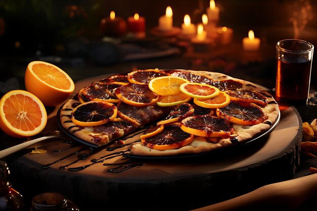 Pizza with Tangerine Balsamic Glaze